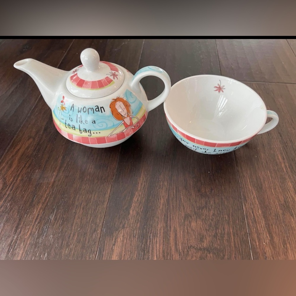Johnson Brothers Born to Shop Porcelain Tea Pot - Tea for One